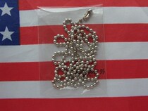 Military fan dog tag chain 3 2mm metal nickel plated bead chain Badge hanging chain Soldier identity card hanging chain length 80CM