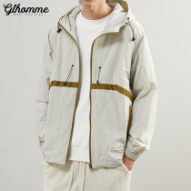 Autumn new mens jacket ultra-thin loose casual outdoor sports fashion trend breathable long sleeve jacket men