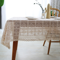 Tablecloth Lace hollow Nordic ins net red TV cabinet Coffee table Rectangular round table European pastoral lace tablecloth