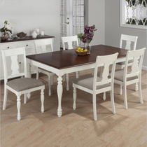 JSM American country solid wood long dining table Nordic idyllic retro retractable dining table simple European dining table and chair combination