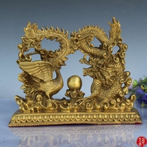 Hot sale pure Copper Dragon Phoenix crafts ornaments home decoration living room bedroom creative decoration antique Miscellaneous Collection