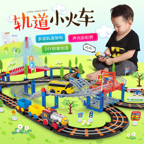 Childrens Toy Train Electric Car with Tracks Oversize Rail Puzzle Boy Suit Racing car