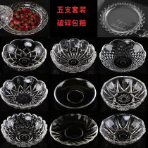 (10 pieces) glass plate transparent European glass small plate salad bowl creative fruit plate snack plate