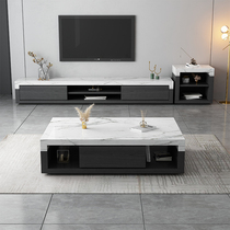 Minimalist marble coffee table TV cabinet combination small apartment living room home Nordic coffee table table modern minimalist floor cabinet