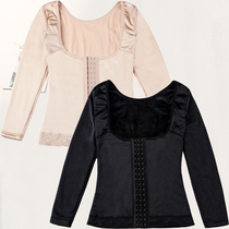 Breasted warm long sleeve female padded velvet body shaping body body thermal underwear top warm clothing warm clothing body shaping clothing