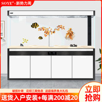  Ultra-white fish tank aquarium living room household entrance large screen Arowana bottom filter glass ecological floor free water change