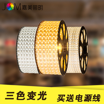 Jiamei LED light with living room ceiling light slot dark three-color neon soft light bar instead of t5 home outdoor waterproof