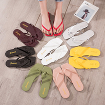 Flip-flops female summer fashion Net red slippers wear non-slip clip bathroom foot beach lovers seaside sandals