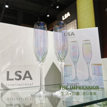 British LSA SORBET imported high-grade light luxury Penang wine glass drawing gold edge wine glass gift box