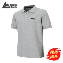 ACROSS SOUTH sports casual short-sleeved lapel polo shirt mens solid color comfortable breathable long-sleeved cotton t-shirt