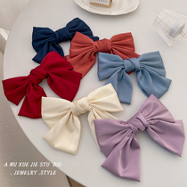 Red Large Butterfly Knot Hair Clip Female Net Red Method Chic Retro Satin Top Clip Rear Brain Spoon South Korea Nets Red Hair Card