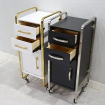 High-grade stainless steel barber shop cart tool cabinet hairdressing drawer type cabinet hair salon special hot dyed bar car