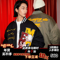 MEDM High Street with cotton baseball cotton costume winter trend embroidery jacket men and women autumn and winter street loose letter jacket