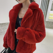 Imported crown velvet mink fur coat womens whole mink short profile mink fur coat young fashion winter