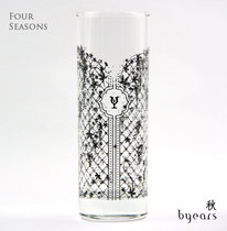 byears White Night Original print lace glass water cup creative female birthday gift elf Black