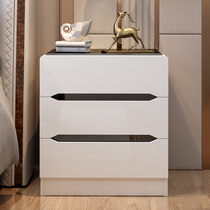 Modern minimalist creative mini bedside table fashion small bedside storage cabinet black and white paint can be customized