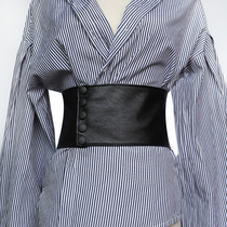 Waist seal outfitting Female Decorative Matching Skirt outside wearing retro bundle waist tightness wide black belt Fashion Korean version shirt minimalist