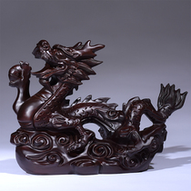 Ebony carved dragon ornaments Zodiac dragon Home office living room decoration Mahogany crafts gifts