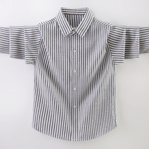 Boys Strip Shirt 2022 Spring and Autumn New Mode of Big Child Pure Cotton Shirt Childrens Spring Costume Clothing Primary School students
