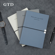 Office business notebook sub-meeting record book Simple ins Wind soft surface elastic strap notepad male Puskin cover diary postgraduate entrance examination soft manuscript large binding custom printable logo