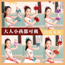 Cheerleading hand flower gymnastics ribbon Wrist flower Kindergarten dance performance bracelet Flower bell 61 Childrens Day 61