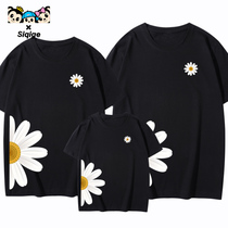 Little Daisy parent-child costume family of three four foreign mother mother and daughter short sleeve T-shirt summer cotton class suit customization