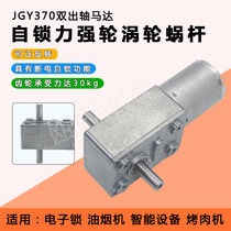 JGY370 double output shaft motor self-locking strong wheel Turbo Worm 6v 12V24v DC geared motor