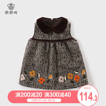 Circle sugar Childrens clothing Girls Vest dress Baby Baby autumn and winter new dress Childrens doll collar skirt