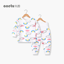 Baby autumn clothes and trousers baby high waist belly pants set clothes children cotton underwear set Spring and Autumn pajamas