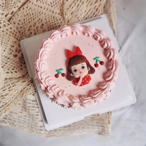 Red Bow Tie Girl Cake Decoration Swing Piece Little Fresher Soft Pottery Puppet Princess Plug-in Girl Birthday Dress