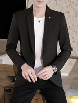 Spring and autumn mens suit coat slim one-piece coat trend handsome solid color dress casual small suit mens clothing