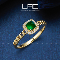 LAC high jewelry natural emerald ring female 18K gold sugar tower inlaid color gemstone female ring diamond ring