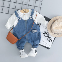 Baby spring dress 1-3 years old 0 a 2 years old mens treasure clothes spring and autumn 4 boys dress tide baby belt pants suit