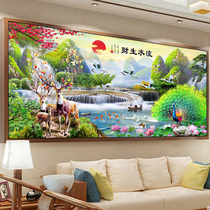 Full diamond diamond embroidery 2021 New Diamond painting living room landscape landscape rich deer landscape brick stone point diamond cross stitch