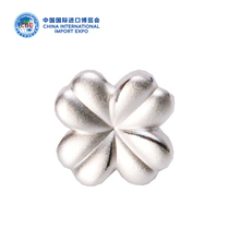 China International Import Expo 925 silver four-leaf clover badge 5g Shanghai Expo limited edition gift box