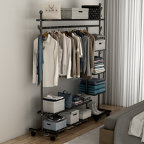 Simple wardrobe home bedroom floor hanging hanger dormitory rental room saving space hanging wardrobe iron shelf small wardrobe