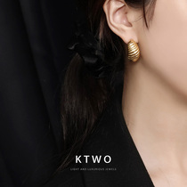 South Korea simple new fashion temperament kgold earrings female ins tide Net red retro sex cold wind earrings drop