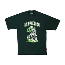 RAW New Classic OldSchool dark green street graffiti Funky big nozzle short sleeve T-shirt recommended