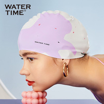 WaterTime swimming cap female adult waterproof without hair Special cute Korean large Japanese swimming cap