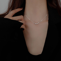 Miss Z Lady Silver Bean Necklace Woman Summer Pure Silver Necklace 2022 New female Senior Design Sense of small crowdlock bone chain