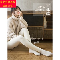 Light leg artifact female supernatural foot step autumn and winter Japanese velvet thickened white stockings base socks Lolita adult 