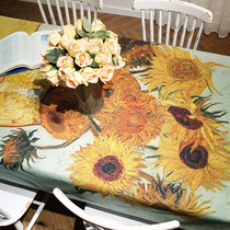 Yingshe] Sunflower American pastoral digital printed cotton tablecloth fabric tablecloth