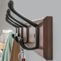 Coat adhesive hook wall coat hook hook Wood hanger wall-mounted on the wall bedroom porch hanging clothes hangers
