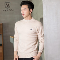 Autumn and winter new sweater mens knitwear young mens pullover Korean version slim solid color warm round neck top thick