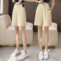 Five-pocket pants female summer thin sports shorts loose a word high waist pants female summer broad legs five points casual pants