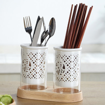 Muyaxuan Lishui ceramic ceramic chopsticks tube spoon fast chopsticks cage desktop creative mildew home wall-mounted