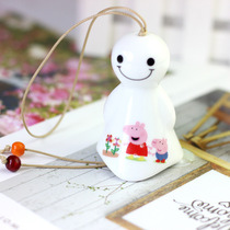 Ceramic Cute Cartoon Styling Small Pig Sunny Day Doll Windbell Mini Bag Pendant Scenic Spot Touristic Souvenir