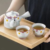 Taojoy Japan imported Arita-yaki hand-painted purple cherry blossom teapot Japanese side handle Urgent need Kung Fu tea set