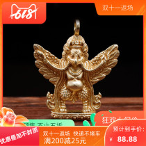 Tibet Tantric instruments handmade pure copper Dapeng golden winged bird protection Vajra Pestle pendant jewelry