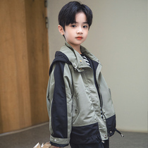 Boys spring jacket 2021 spring and autumn new foreign style childrens jacket boys  top handsome Korean version of the tide